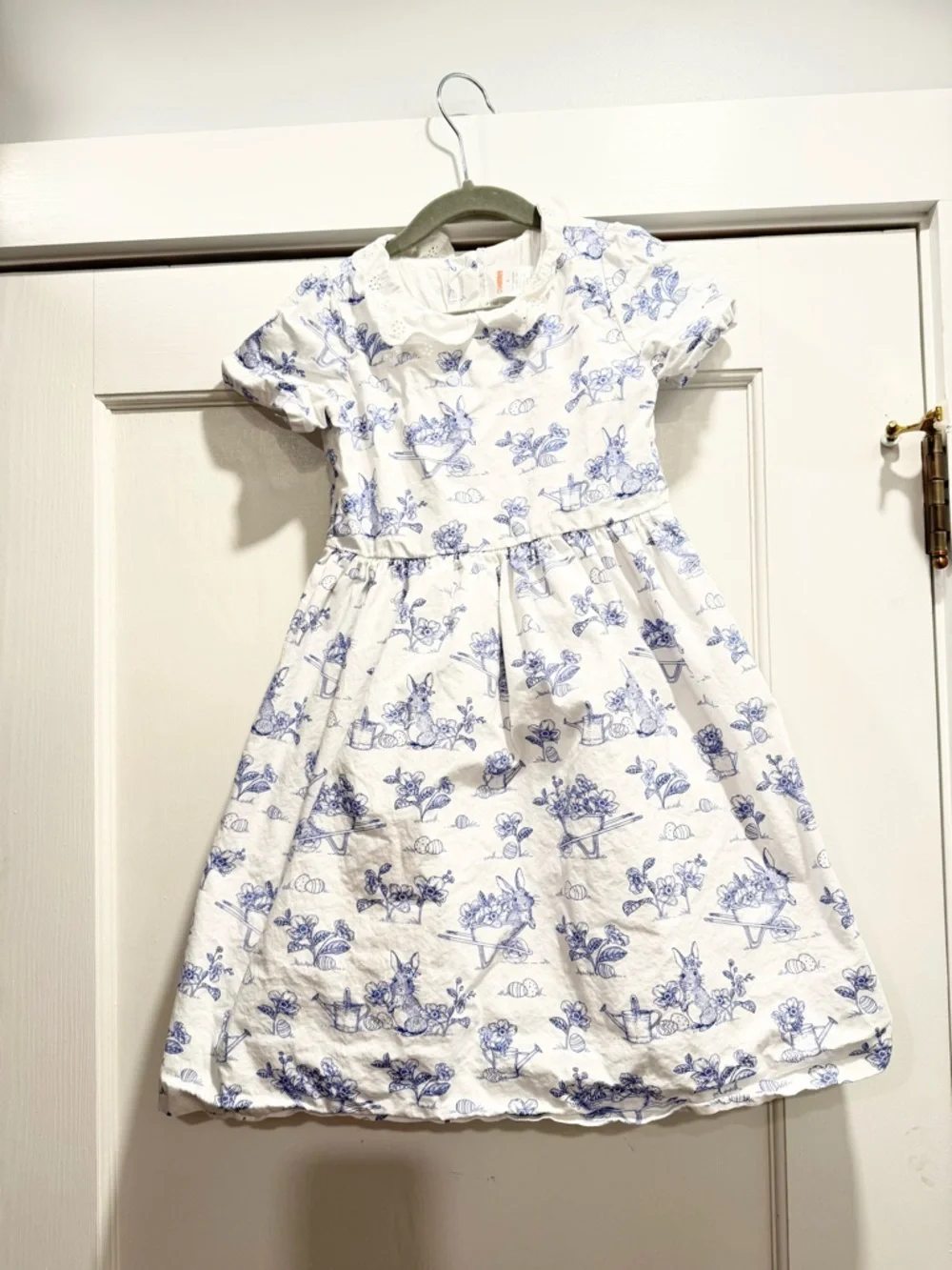 Gymboree Blue‎ Belle Easter Bunny Dress Size 6 Toile print Formal Girly Tulle